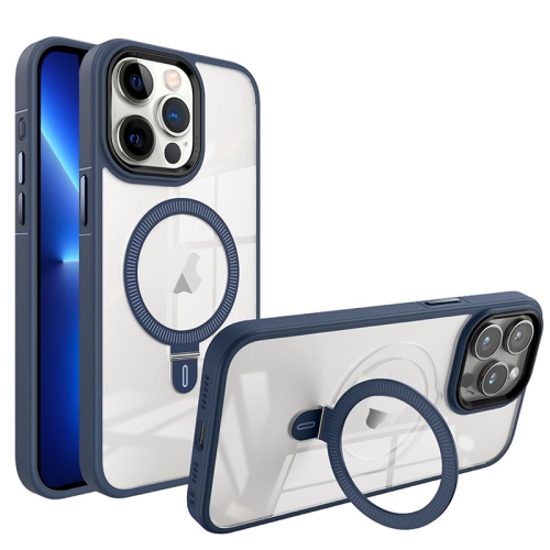 

For iPhone 13 Pro Shield Armor MagSafe Holder Phone Case(Royal Blue)