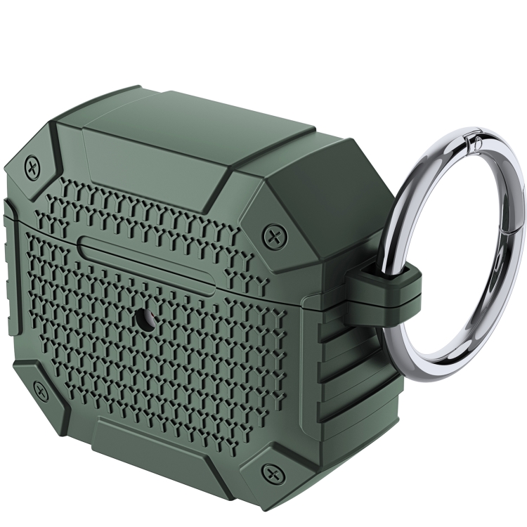 

For AirPods 4 Wireless Earphones Shockproof Armor Protective Case(Dark Green)