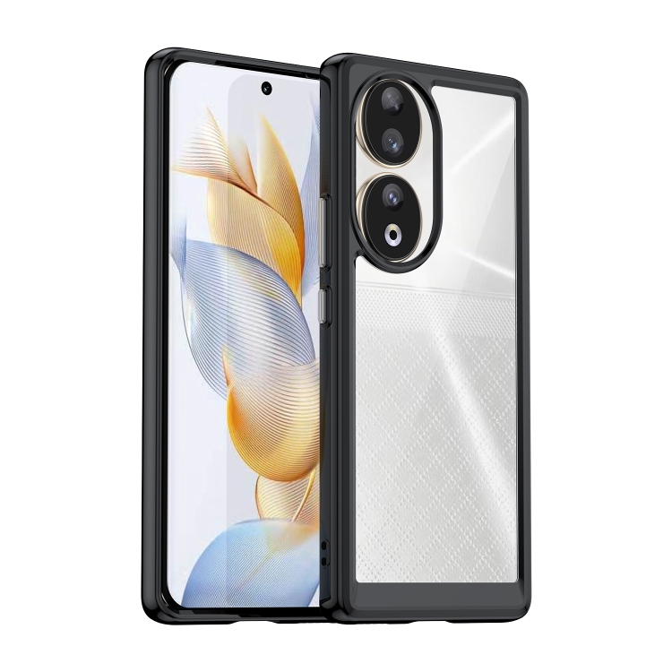 

For Honor 90 Colorful Series Acrylic Hybrid TPU Phone Case(Black)