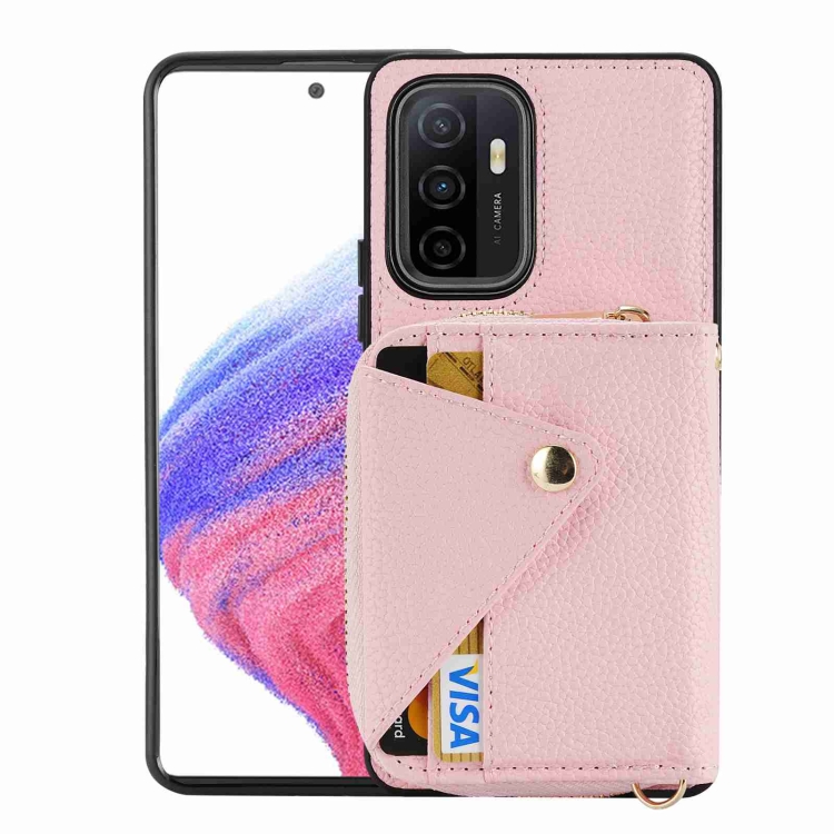 

For Samsung Galaxy S23+ 5G Crossbody Zipper Card Bag RFID Anti-theft Phone Case(Pink)