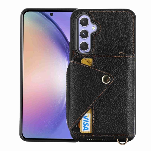 

For Samsung Galaxy S23 FE 5G Crossbody Zipper Card Bag RFID Anti-theft Phone Case(Black)