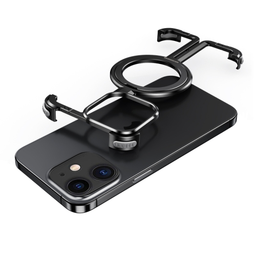 

For iPhone 12 MagSafe Magnetic Frameless Holder Phone Case(Black)