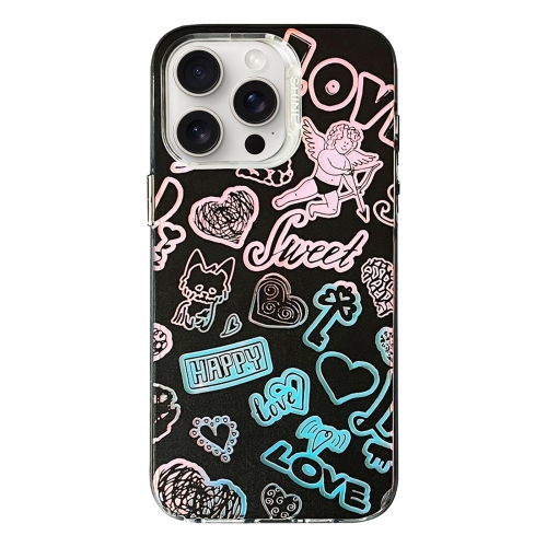 

For iPhone 15 Pro Colorful Pattern TPU + PC Phone Case(Graffiti Angel)