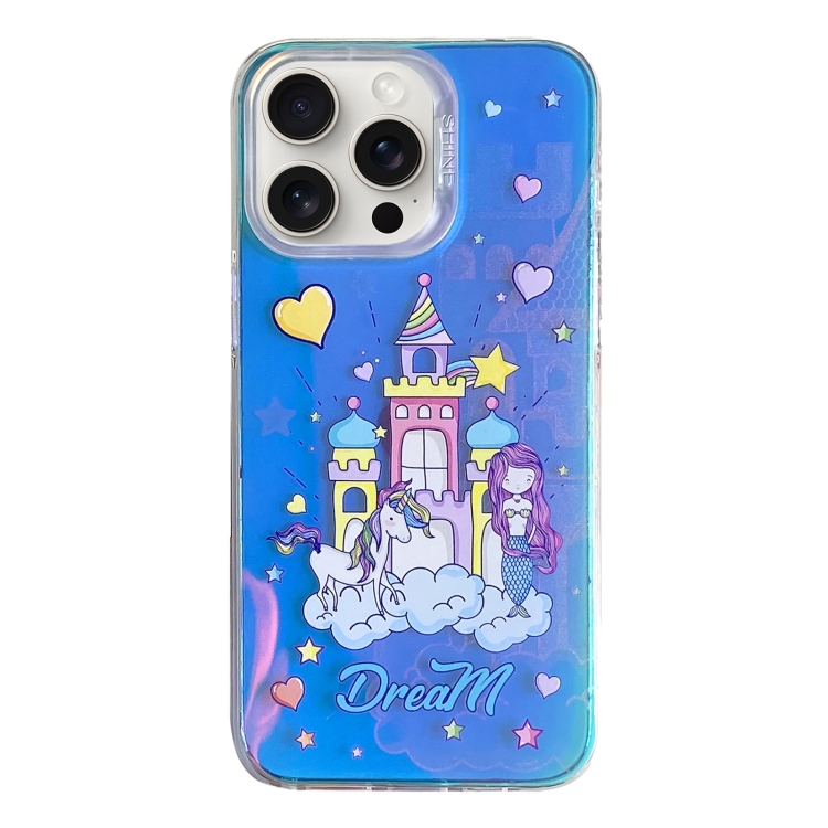 

For iPhone 15 Pro Colorful Pattern TPU + PC Phone Case(Rainbow Castle)