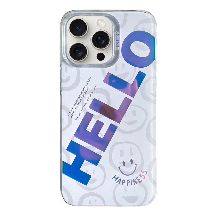 

For iPhone 15 Pro Colorful Pattern TPU + PC Phone Case(HELLO)