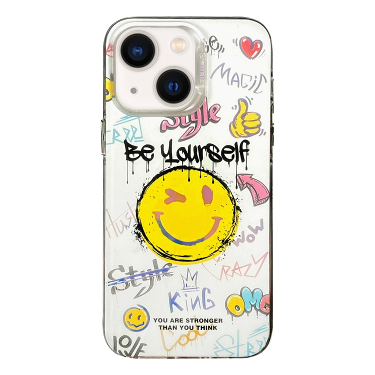 

For iPhone 14 Colorful Pattern TPU + PC Phone Case(Smile)