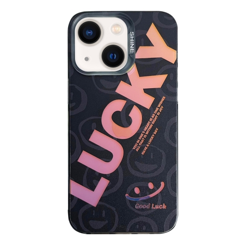 

For iPhone 14 Colorful Pattern TPU + PC Phone Case(LUCKY)