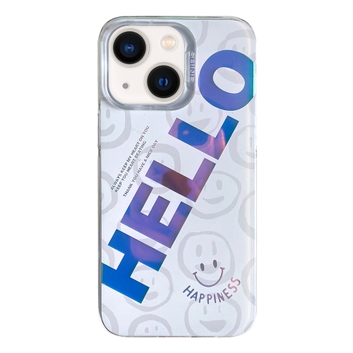 

For iPhone 14 Colorful Pattern TPU + PC Phone Case(HELLO)