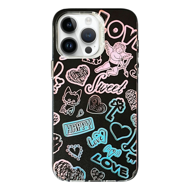 

For iPhone 14 Pro Colorful Pattern TPU + PC Phone Case(Graffiti Angel)