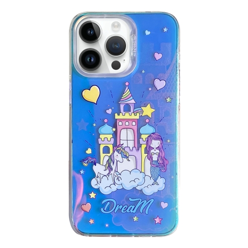 

For iPhone 14 Pro Max Colorful Pattern TPU + PC Phone Case(Rainbow Castle)