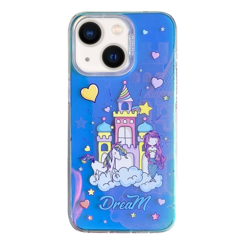 

For iPhone 13 Colorful Pattern TPU + PC Phone Case(Rainbow Castle)