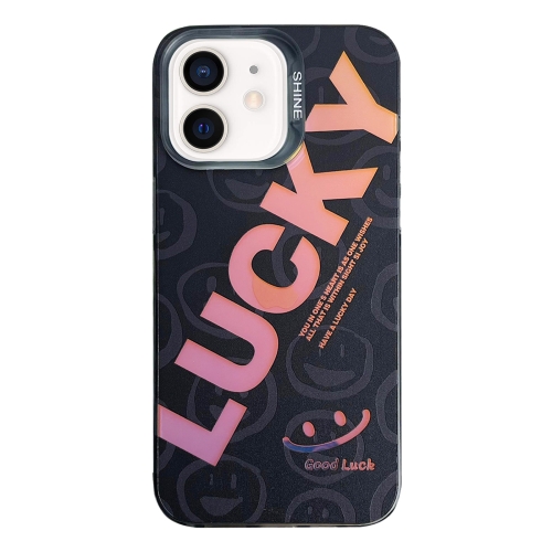 

For iPhone 12 Colorful Pattern TPU + PC Phone Case(LUCKY)