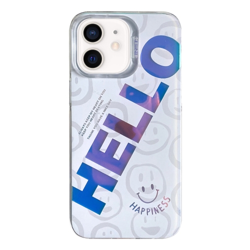 

For iPhone 12 Colorful Pattern TPU + PC Phone Case(HELLO)