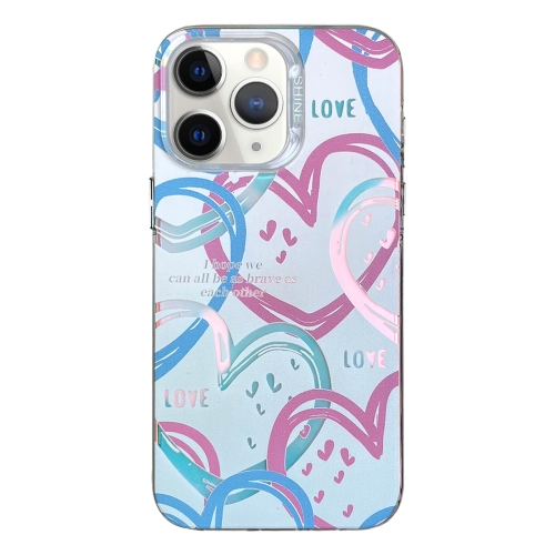 

For iPhone 11 Pro Max Colorful Pattern TPU + PC Phone Case(Heart)