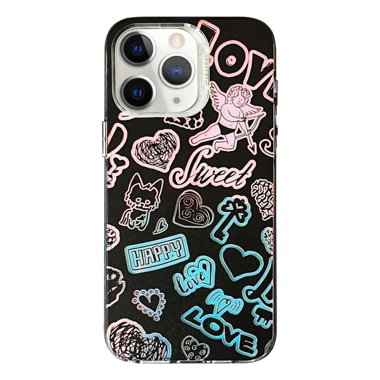 

For iPhone 11 Pro Max Colorful Pattern TPU + PC Phone Case(Graffiti Angel)