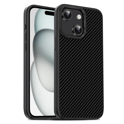 

For iPhone 15 Carbon Fiber Textured Oil Spray PC + TPU Phone Case(Black)
