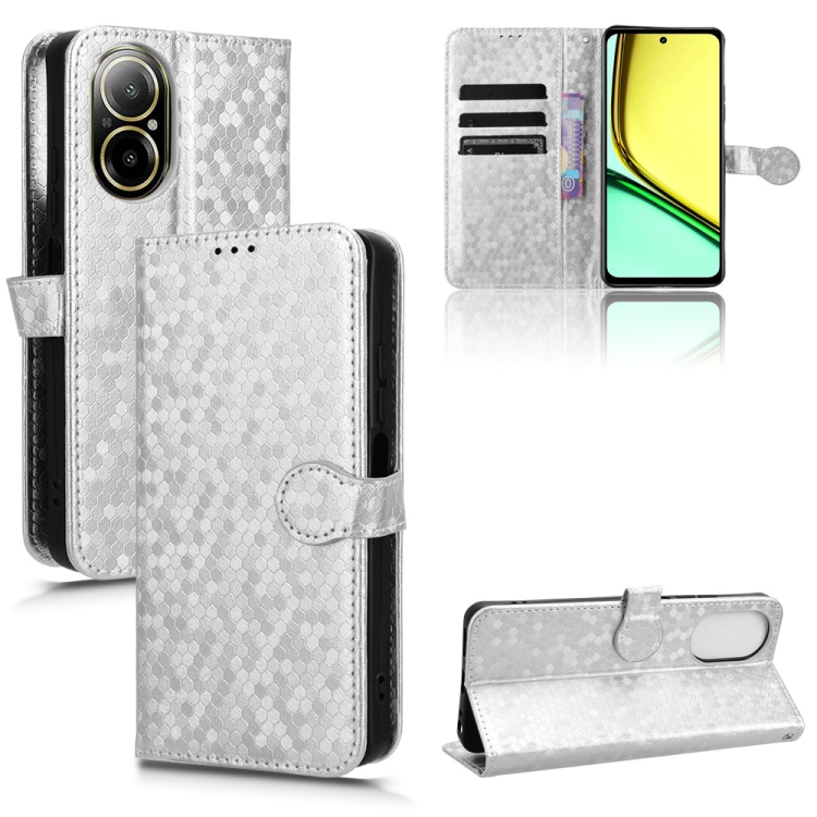 

For Realme C67 4G Honeycomb Dot Texture Leather Phone Case(Silver)