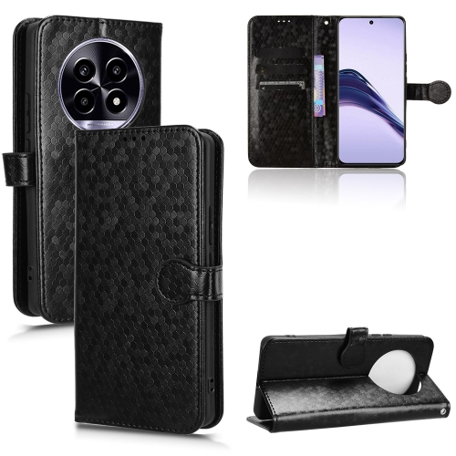 

For Realme 13 Pro / 13 Pro+ Honeycomb Dot Texture Leather Phone Case(Black)