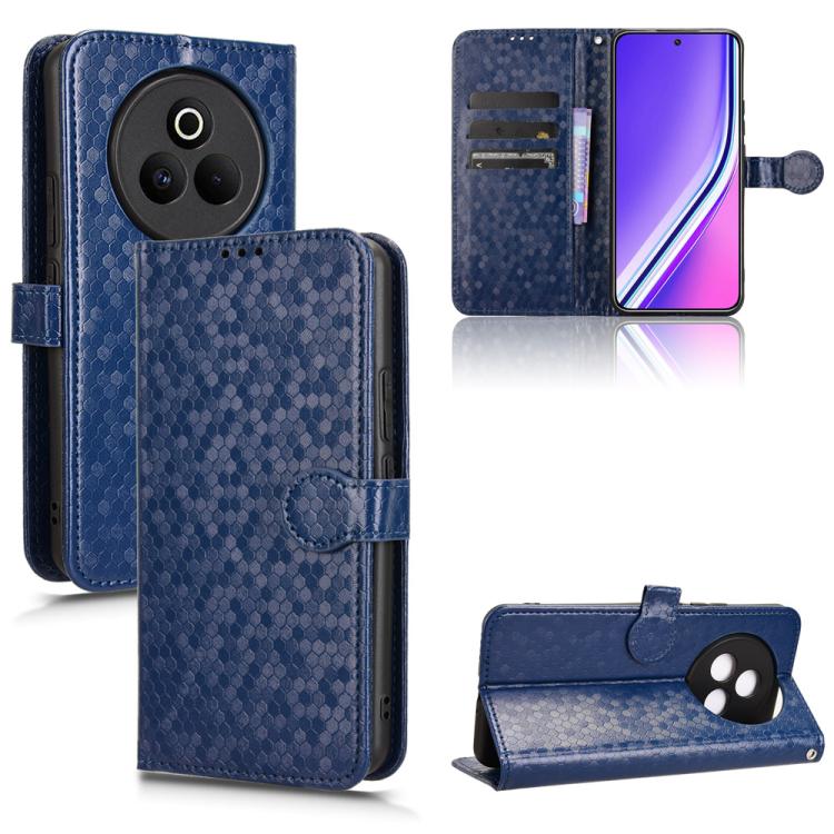 

For Realme P3 Pro Honeycomb Dot Texture Leather Phone Case(Blue)