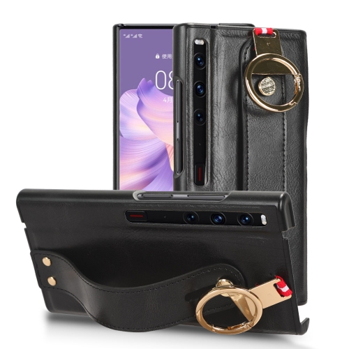 

For Huawei Mate X / XS Wristband Leather Back Phone Case(Black)