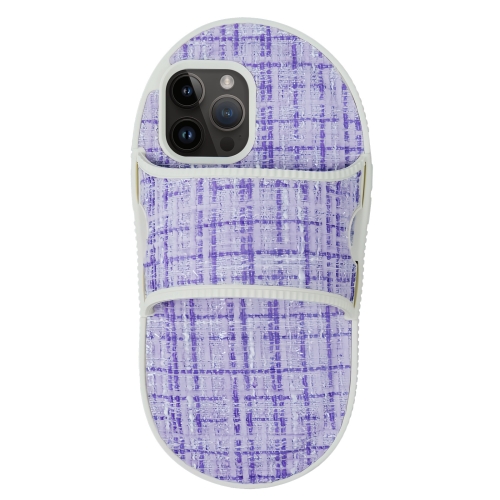 

For iPhone 14 Pro Max Creative Flannel Slipper Design TPU Phone Case(Purple)