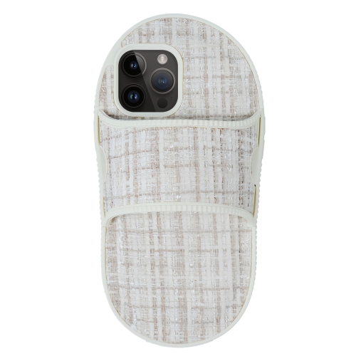 For iPhone 14 Pro Creative Flannel Slipper Design TPU Phone Case(Grey) used for sym drgbt150 158 motorcycle accessories protector seat bucket pad block design simple paste storage box fiber pad