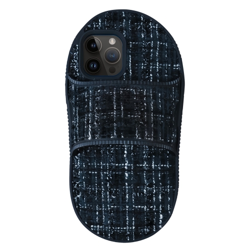 For iPhone 13 Pro Creative Flannel Slipper Design TPU Phone Case(Black)