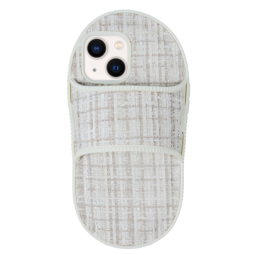 For iPhone 13 Creative Flannel Slipper Design TPU Phone Case(Grey) for iphone 13 pro max creative flannel slipper design tpu phone case grey
