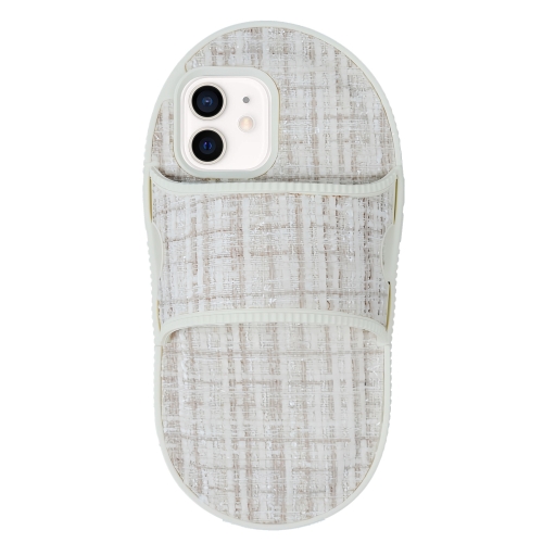 For iPhone 11 Creative Flannel Slipper Design TPU Phone Case(Grey) used for kymco krv 180 motorcycle accessories seat bucket protection pad block design easy pasted storage protection pad