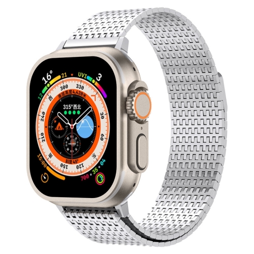 

For Apple Watch SE 2023 44mm Milanese Loop Magnetic Clasp Stainless Steel Watch Band(Silver)