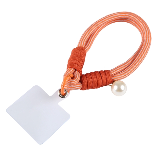 

Dopamine Color Pearl Round Twist Rope Short Lanyard(Orange)
