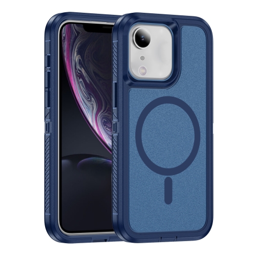 

For iPhone 11 / XR Guard Magsafe Magnetic Ring Matte Phone Case(Royal Blue)