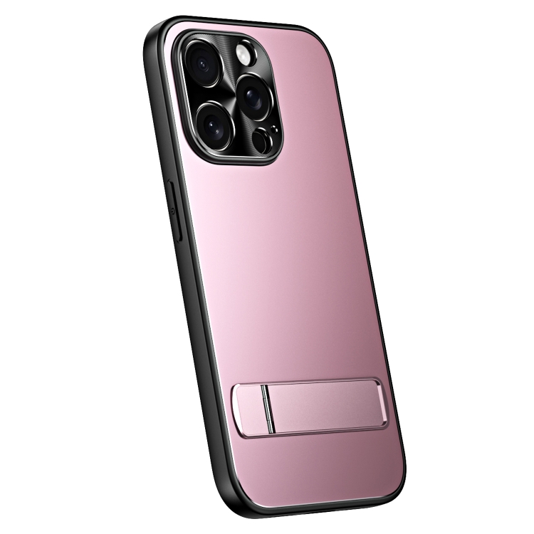 

For iPhone 15 Pro Max R-JUST RJ-61 Electroplating Frosted TPU + PC Phone Case with Holder(Pink)