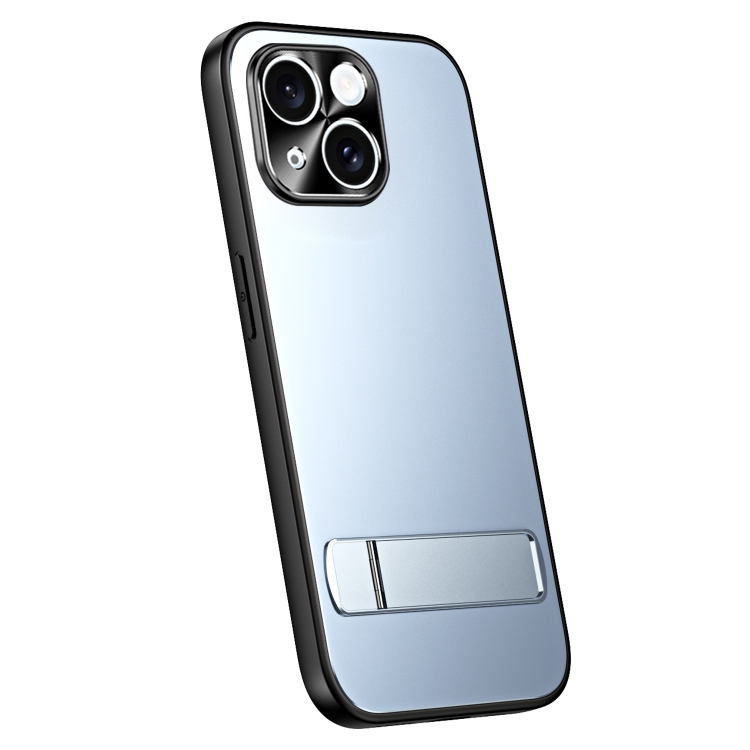 

For iPhone 14 R-JUST RJ-61 Electroplating Frosted TPU + PC Phone Case with Holder(Blue)