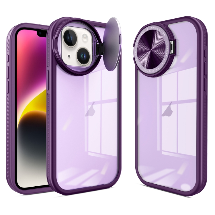 

For iPhone 14 Plus Round Camshield TPU Hybrid PC Phone Case(Purple)