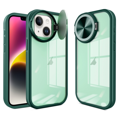 

For iPhone 14 Round Camshield TPU Hybrid PC Phone Case(Green)