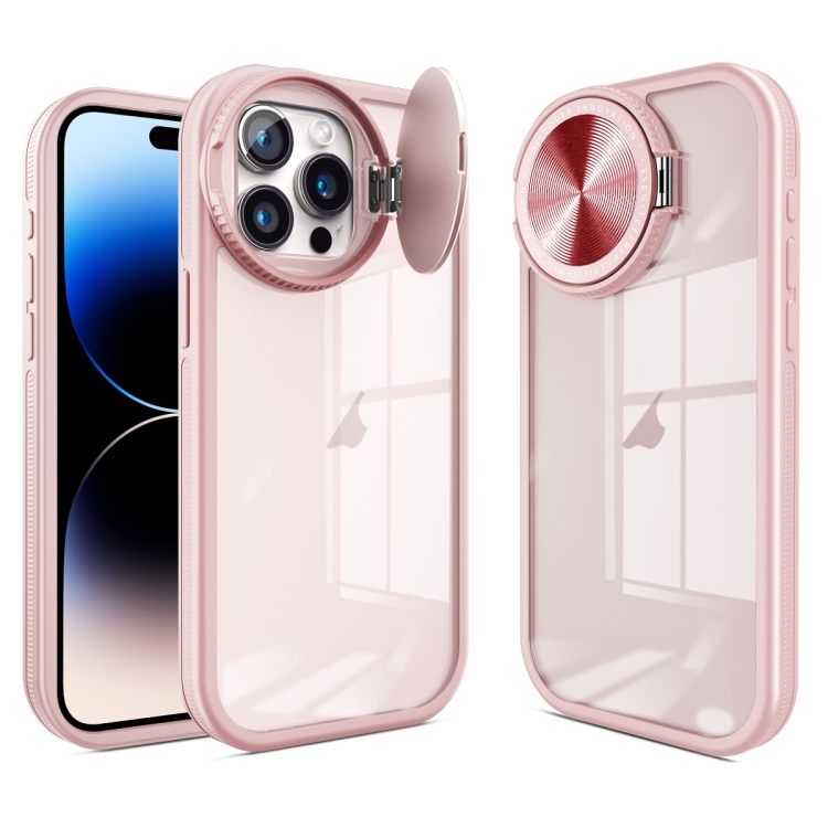 

For iPhone 14 Pro Round Camshield TPU Hybrid PC Phone Case(Pink)