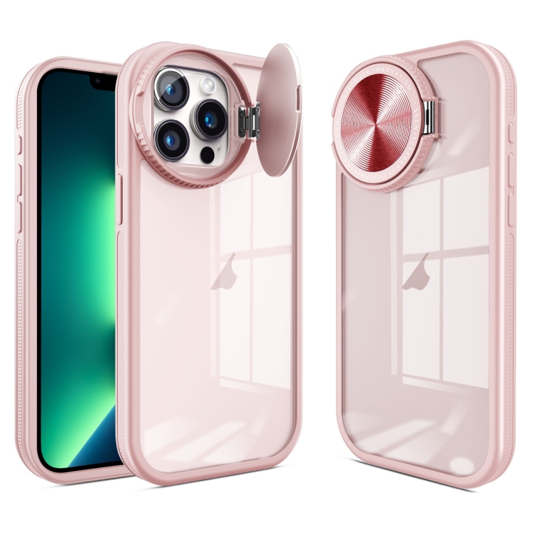 

For iPhone 13 Pro Max Round Camshield TPU Hybrid PC Phone Case(Pink)