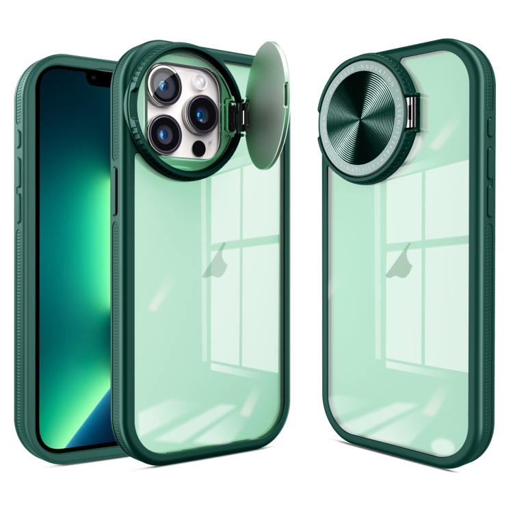 

For iPhone 13 Pro Max Round Camshield TPU Hybrid PC Phone Case(Green)