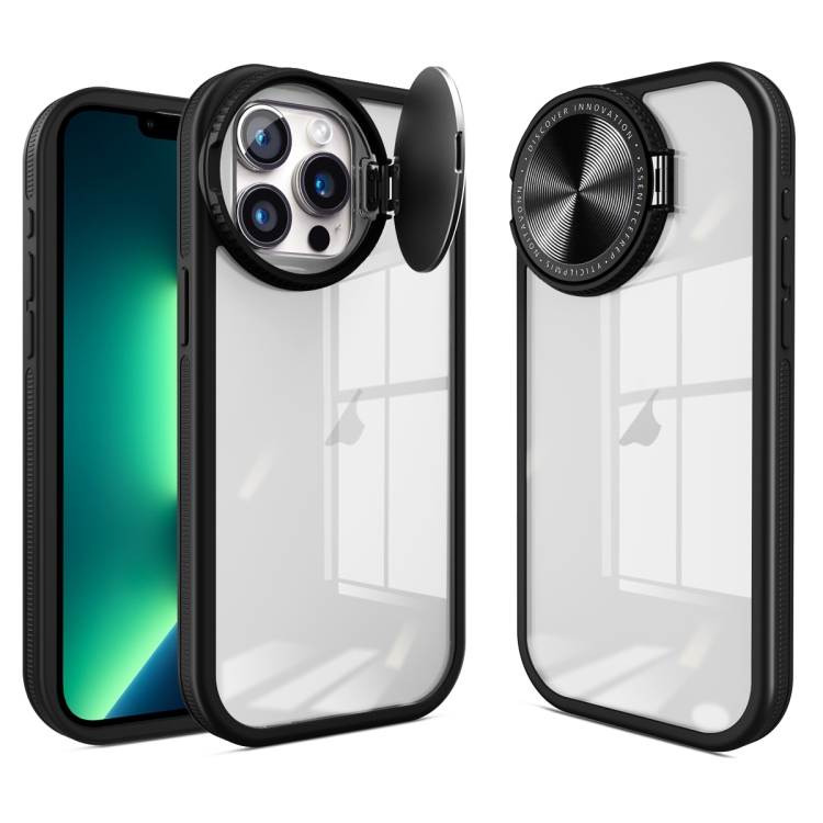 

For iPhone 13 Pro Round Camshield TPU Hybrid PC Phone Case(Black)
