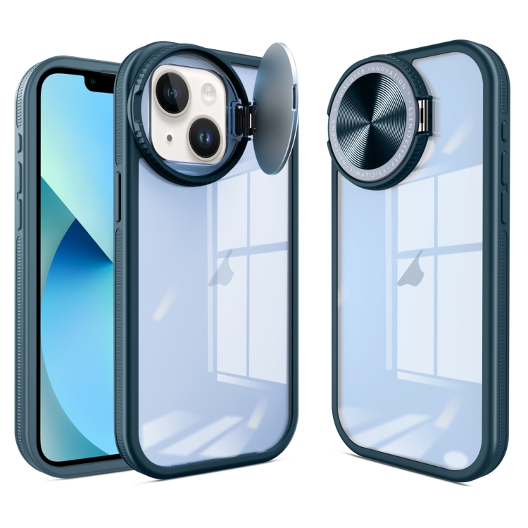 

For iPhone 13 Round Camshield TPU Hybrid PC Phone Case(Blue)