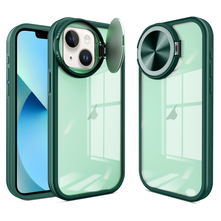 

For iPhone 13 Round Camshield TPU Hybrid PC Phone Case(Green)