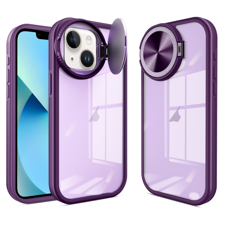

For iPhone 13 Round Camshield TPU Hybrid PC Phone Case(Purple)