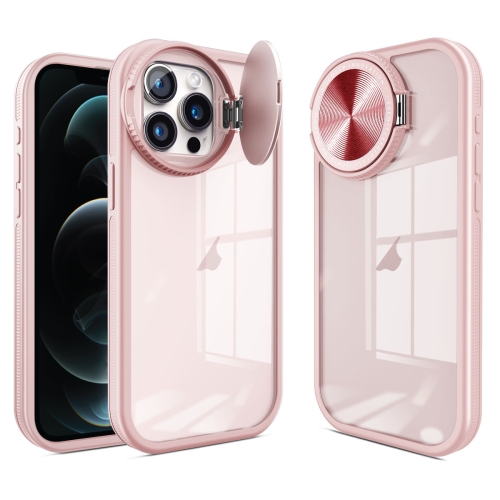 

For iPhone 12 Pro Max Round Camshield TPU Hybrid PC Phone Case(Pink)
