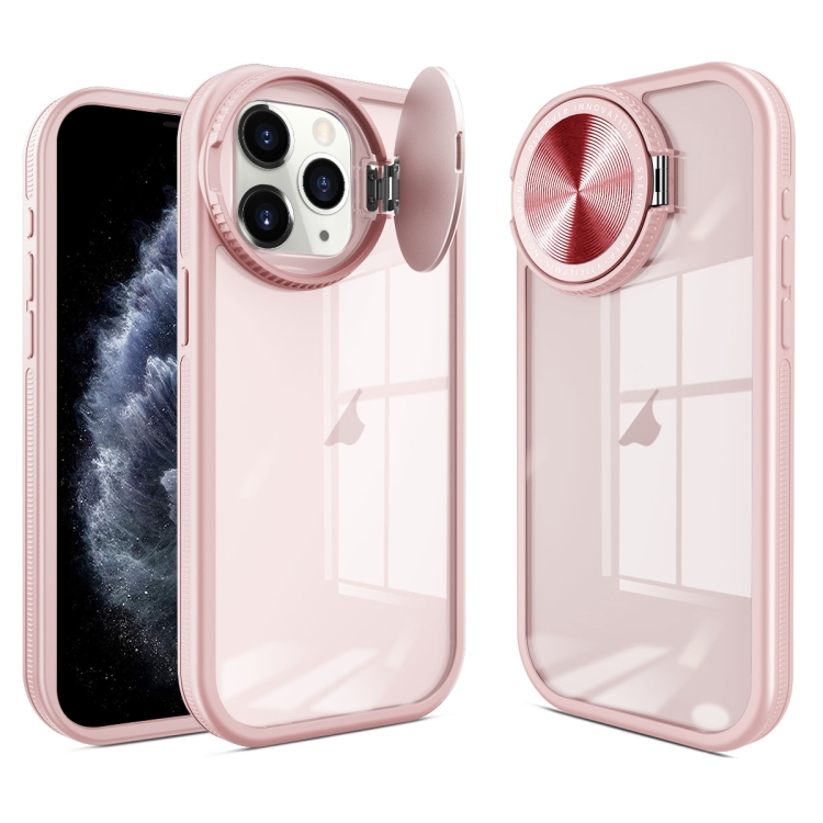 

For iPhone 11 Pro Max Round Camshield TPU Hybrid PC Phone Case(Pink)