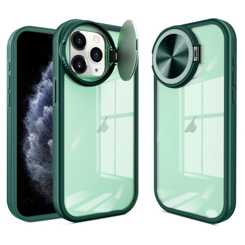 

For iPhone 11 Pro Max Round Camshield TPU Hybrid PC Phone Case(Green)