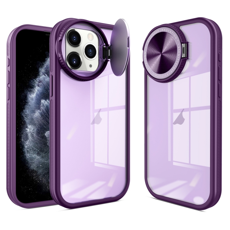

For iPhone 11 Pro Max Round Camshield TPU Hybrid PC Phone Case(Purple)