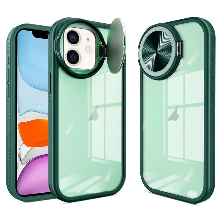 

For iPhone 11 Round Camshield TPU Hybrid PC Phone Case(Green)