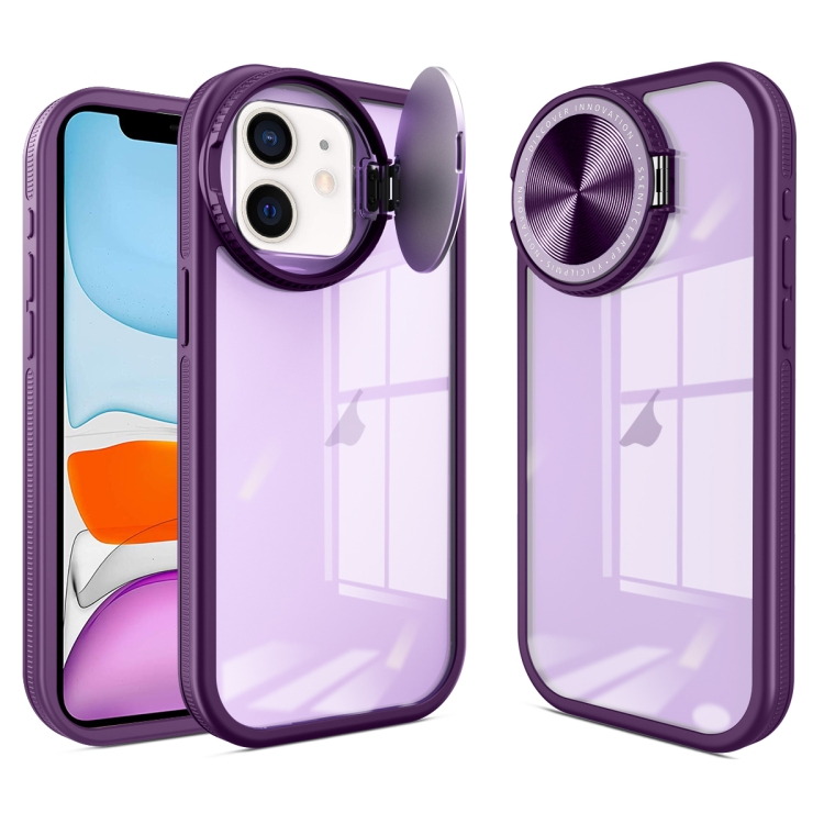 

For iPhone 11 Round Camshield TPU Hybrid PC Phone Case(Purple)