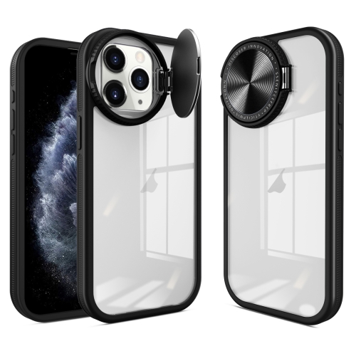 

For iPhone 11 Pro Round Camshield TPU Hybrid PC Phone Case(Black)